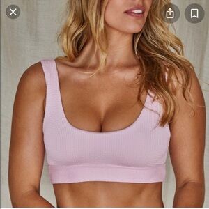 Monday Swimwear Jamaica Top baby Pink Crinkle Textured Bikini Top